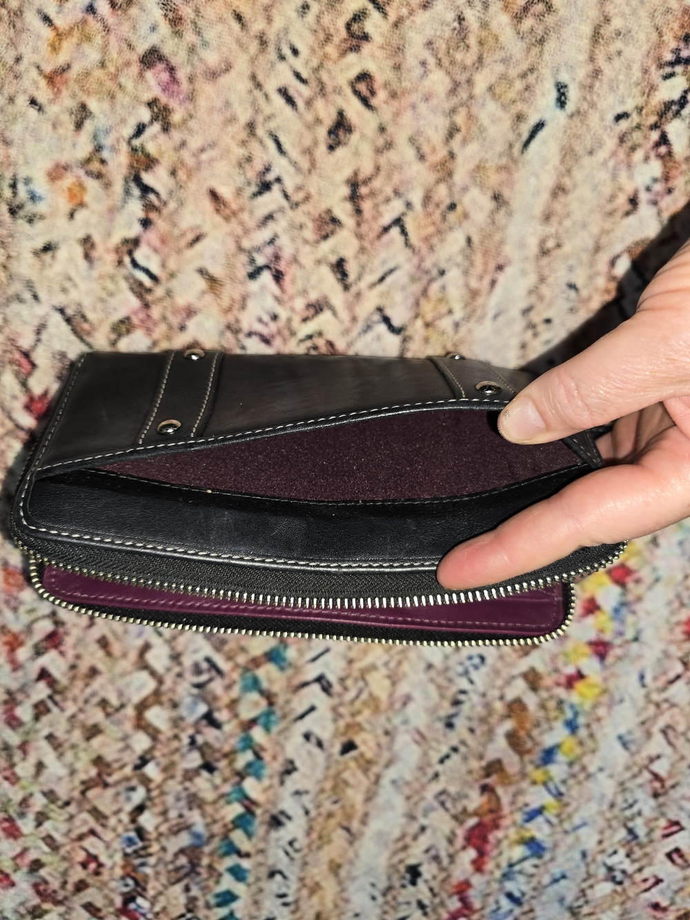 Coach Black Soho Zoe Leather Zip Wallet with Buckle Detail - Picture 4 of 6